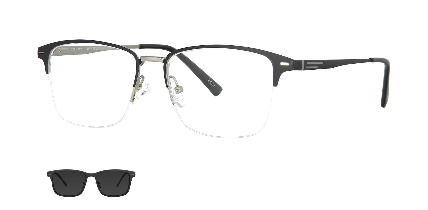 Optical frame with clip-on TONNY 48363AC3-CLN1